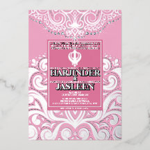 Casamento LuxGlitter Pink Silver Sikh Anand Karaj