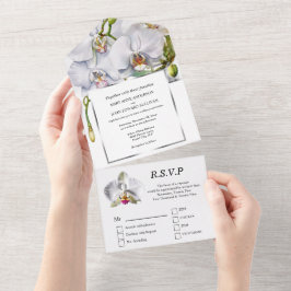 Casamento luxuoso de flor branca de orquídea branc