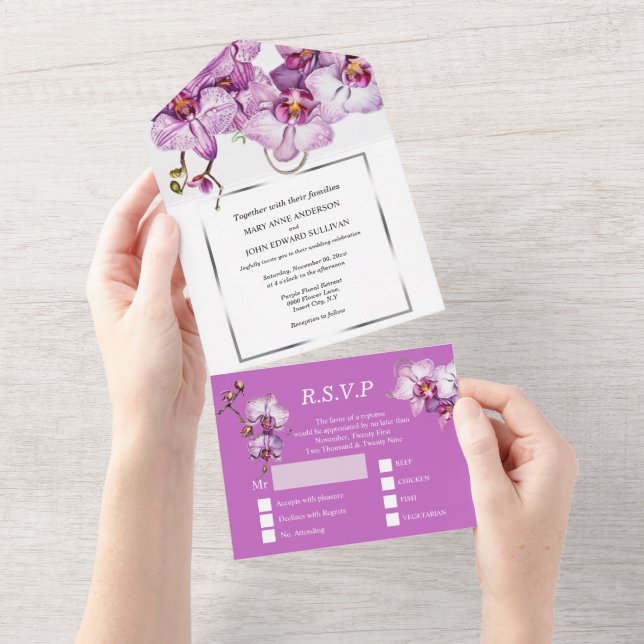 Casamento luxuoso de flores quicas de orquídea pra (Aba destacável)