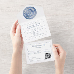 Casamento Mandala com Renda Azul