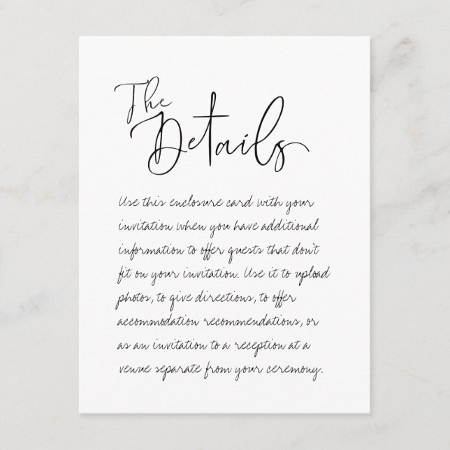 Casamento Manuscrito O Cartão Do Gabinete De Detal (Frente)