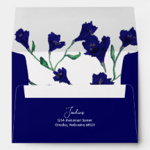 Casamento marinho Azul Floral Watercolor