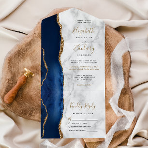 Casamento Mármore Azul Naval Dourado Moderno