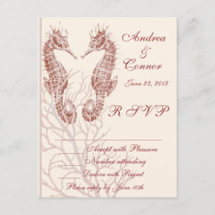 Casamento marrom da praia do cavalo RSVP
