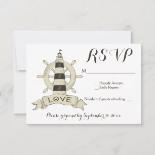 Casamento Marrom Preto Farol RSVP Náutico