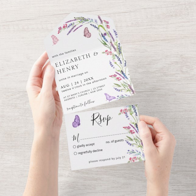 Casamento Mauve da Lavanda Lilac Moderna (Tearaway)