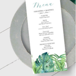 Casamento Menus Destino Tropical Folhas de Palma