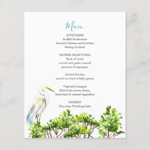 Casamento Menus Elegante Excelente White Heron Man