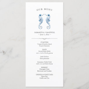 Casamento Menus Simple Watercolor Seaeques