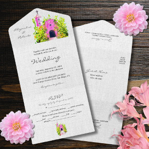Casamento Mexicano com Capela Rosa Watercolor