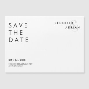 Casamento Minimal Branco Horizontal Save The Date