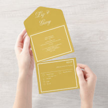 Casamento Minimalista Amarelo de Mostarda All-in-o