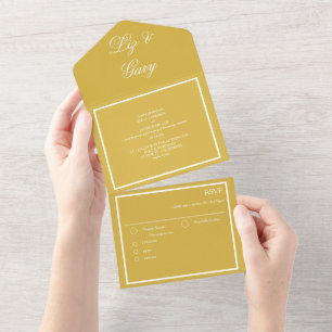 Casamento Minimalista Amarelo de Mostarda All-in-o
