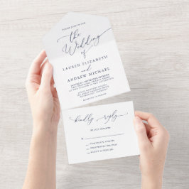 Casamento Minimalista Azul e Branco marinho