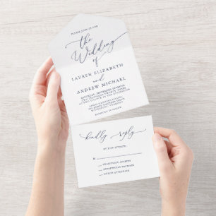 Casamento Minimalista Azul e Branco marinho