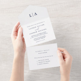 Casamento Minimalista Azul e Branco marinho