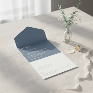 Casamento Minimalista Azul Empoeirado Roteiro Mode