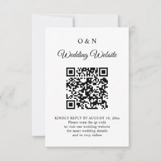 Casamento Minimalista Código QR RSVP Preto e Branc