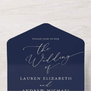Casamento Minimalista de marinho Azul e Creme