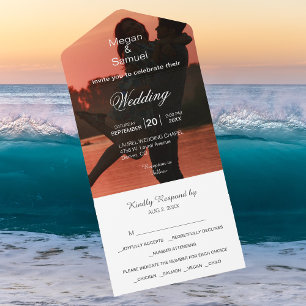 Casamento Minimalista de Texto Branco Moderno com 