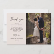 Casamento Minimalista E Elegante Obrigado Cartão c