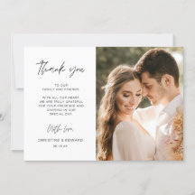 Casamento Minimalista E Elegante Obrigado Cartão c