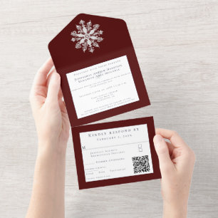 Casamento Minimalista em Floco de Neve   Vermelha