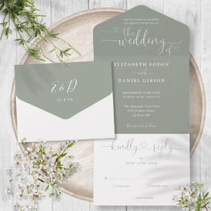 Casamento Minimalista em Verde Sage Moderno com Co