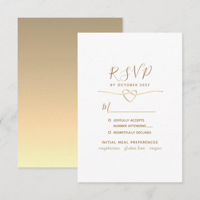 Casamento Minimalista Escolha do Menu (Frente/Verso)
