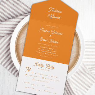 Casamento Minimalista Laranja-Brilhante Moderno