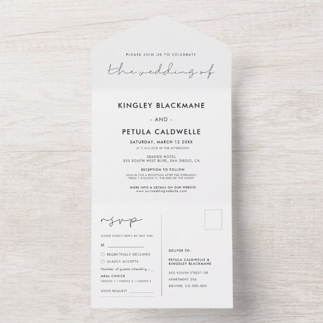 Casamento minimalista manuscrito (Inside)
