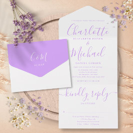 Casamento Minimalista Moderno com Letra Lilás Lava