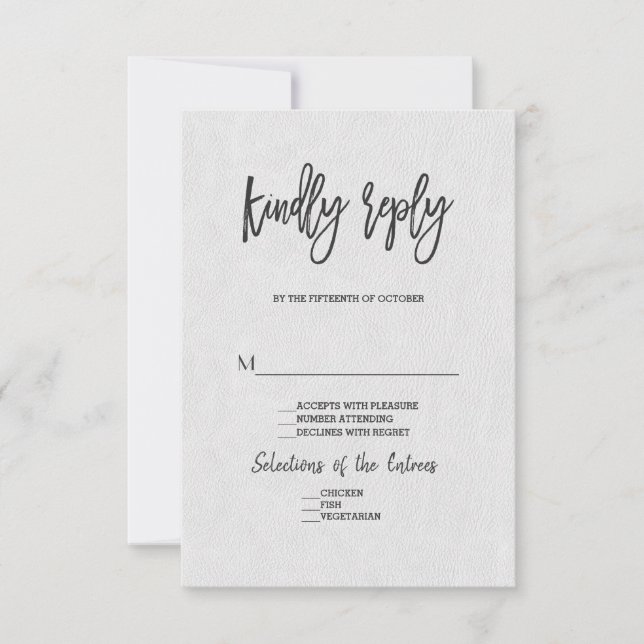 Casamento Minimalista Moderno com RSVP à Mão (Frente)