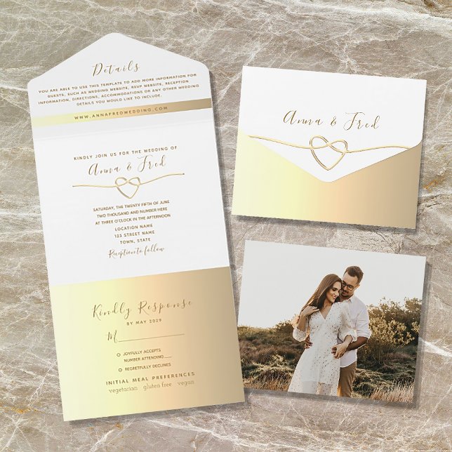 Casamento Minimalista Moderno Dourado (Criador carregado)