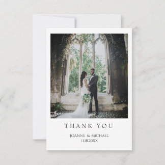 Casamento Minimalista Obrigado Cartão com fotos -