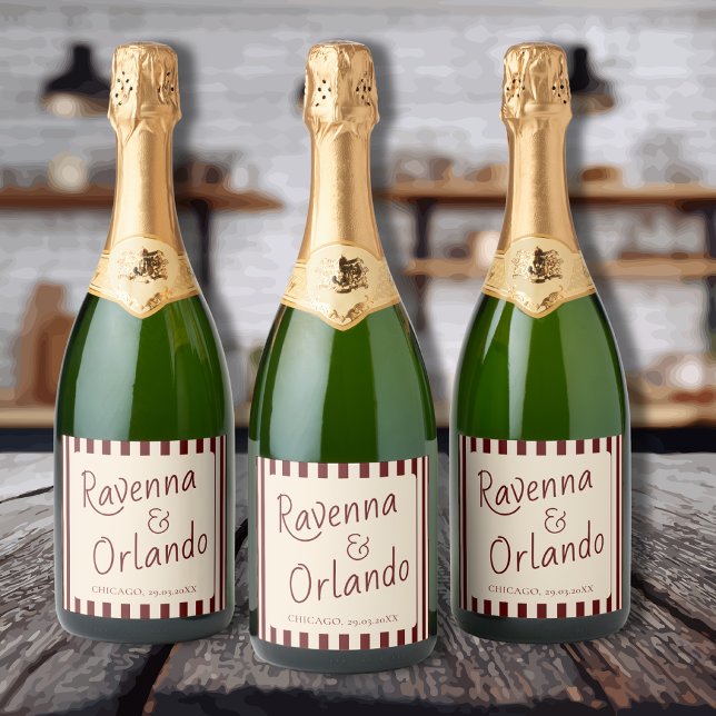 Casamento Minimalista Retro com Listras Burgundy P (Criador carregado)