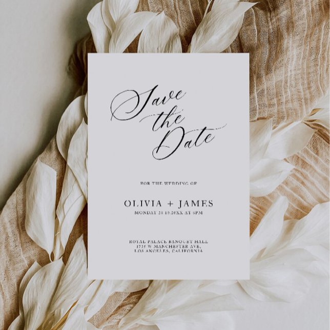 Casamento Minimalista Salvar a Data Convite (Minimalist Wedding Save the Date Invitation)