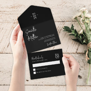 Casamento Minimalista Simples Moderno Preto