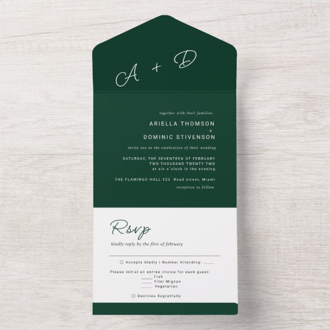 Casamento Minimalista Verde Esmeralda (Inside)