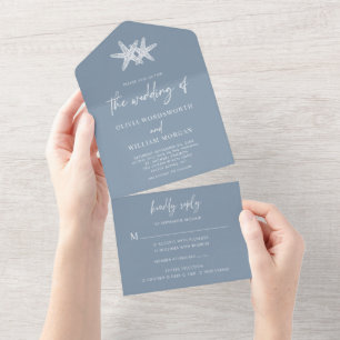 Casamento Mínimo de Peixe de Estrelas Dusty Blue B