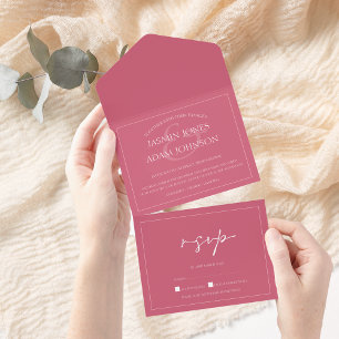 Casamento Mínimo de Script Rosa Magenta