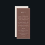 Casamento Mínimo Elegante Floral Rustico | Menu<br><div class="desc">Delicate Bloom Paperie,  uma coleção elegante de casamento rústica,  apresenta buquês florais no outono e cores impressionantes com tema de queda. Personalize este menu de casamento com as suas entradas,  redes e sobremesas planejadas. Esta versão apresenta nossos principais elementos de design,  invertidos para contraste adicional.</div>