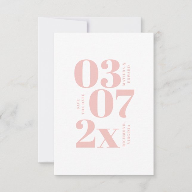 Casamento mínimo moderno, gráfico salvar a data (Frente)