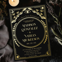 Casamento Místico Elegante Dourado Tarot Gothic