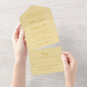 Casamento Moderno Amarelo de Manteiga Elegante