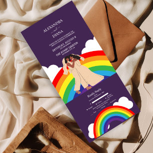 Casamento Moderno Arco-Íris Duas Noivas LGBTQ