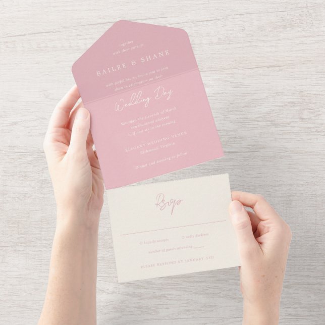 Casamento Moderno Bailee Pink (Aba destacável)