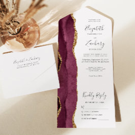 Casamento Moderno Burgundy Dourado Ágata Blush