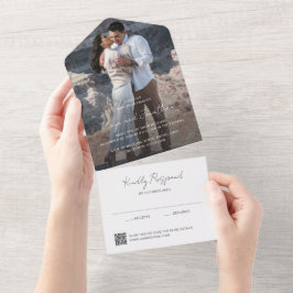 Casamento Moderno Código QR de Foto Elegante