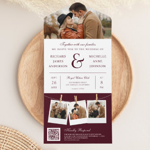 Casamento Moderno Código QR Foto E Comercial Burgu